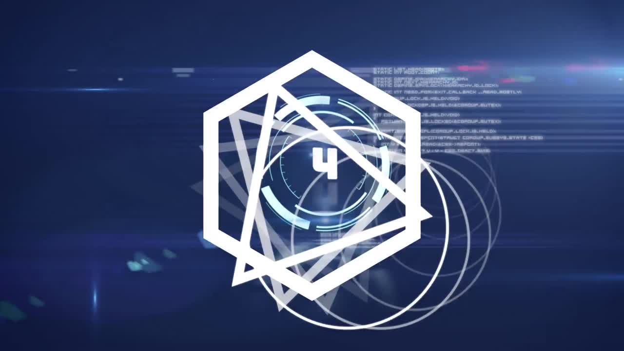 Animation of scope scanning and counting and data processing over blue background