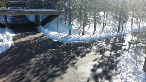 snow covered interstate 80 - northern california