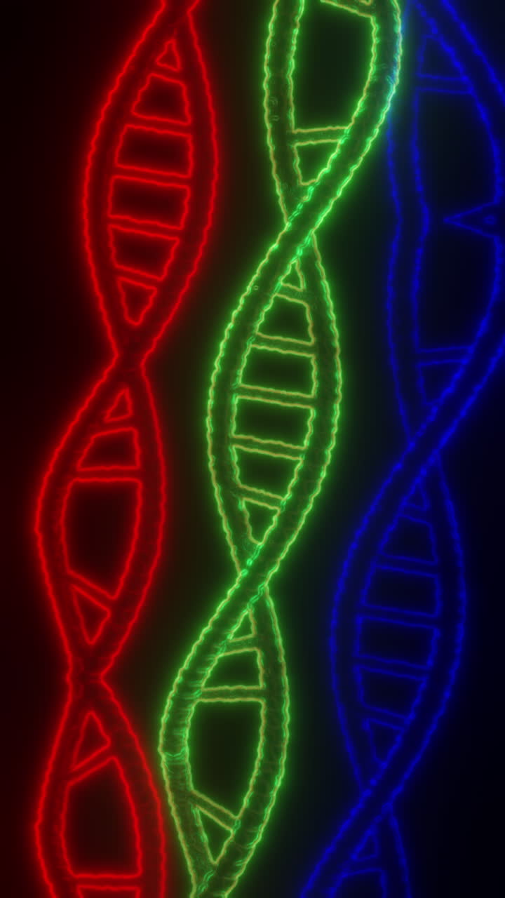 neón brillante de doble hélice de adn
