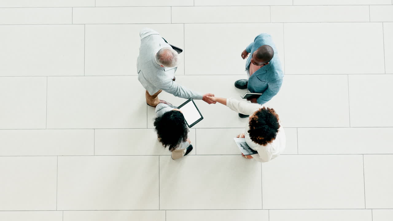 Business people, group handshake