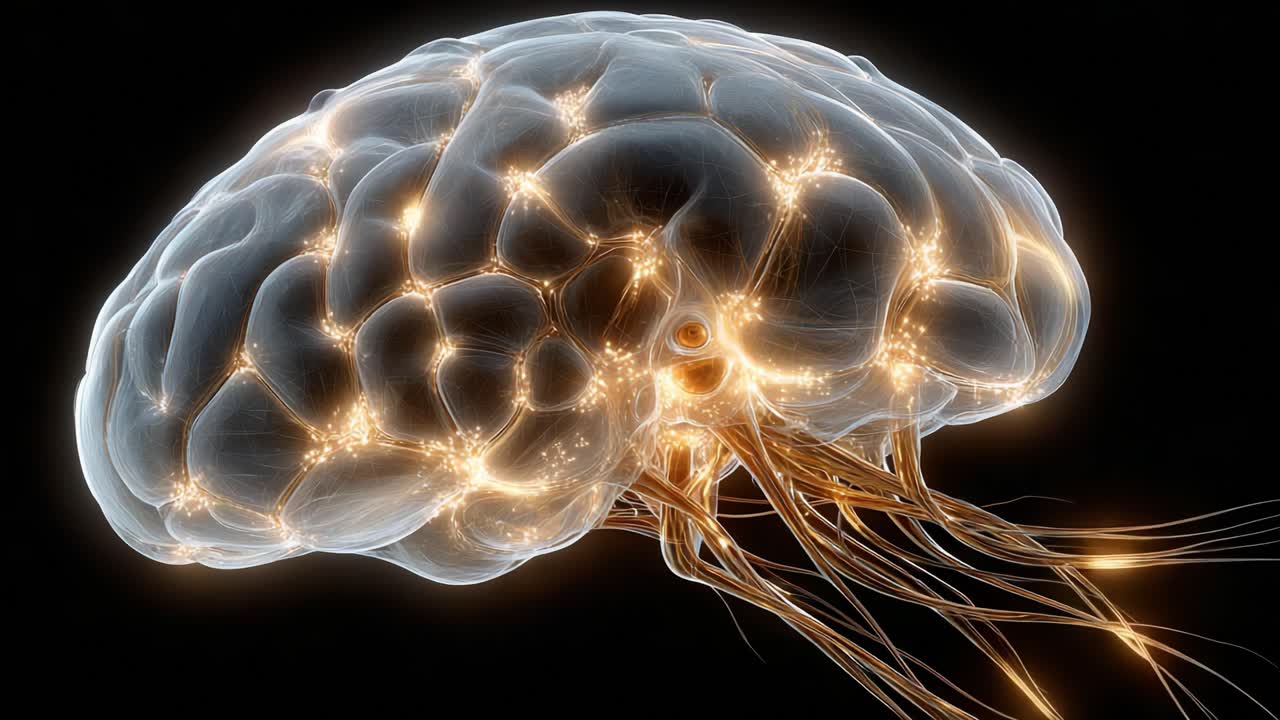 Intricate Fusion of Brain and Jellyfish: A Stunning Visualization of Neural Connections and Bioluminescence in a Surreal Artistic Representation