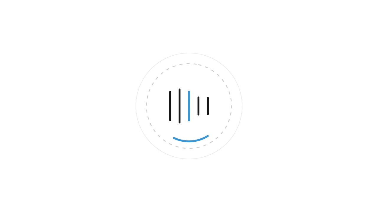 Animated Circular Audio Waveform Graphic on White Background