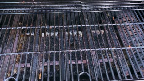 hand opens an empty grill