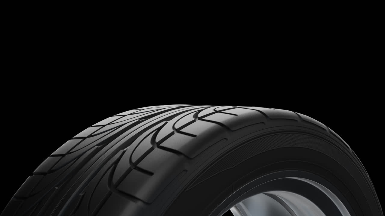 кольцевое вращающееся колесо автомобиля с альфа-каналом