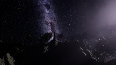 Galaxia-De-La-Vía-Láctea-Sobre-Las-Paredes-Del-Cañón-De-Arenisca