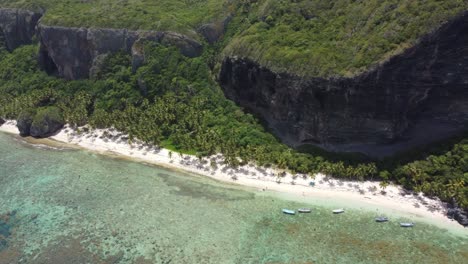 Aerial-view-of-the-paradisaical-shoreline-at-Playa-Frontón-beach-near-Las-Galeras-in-the-Dominican-Republic