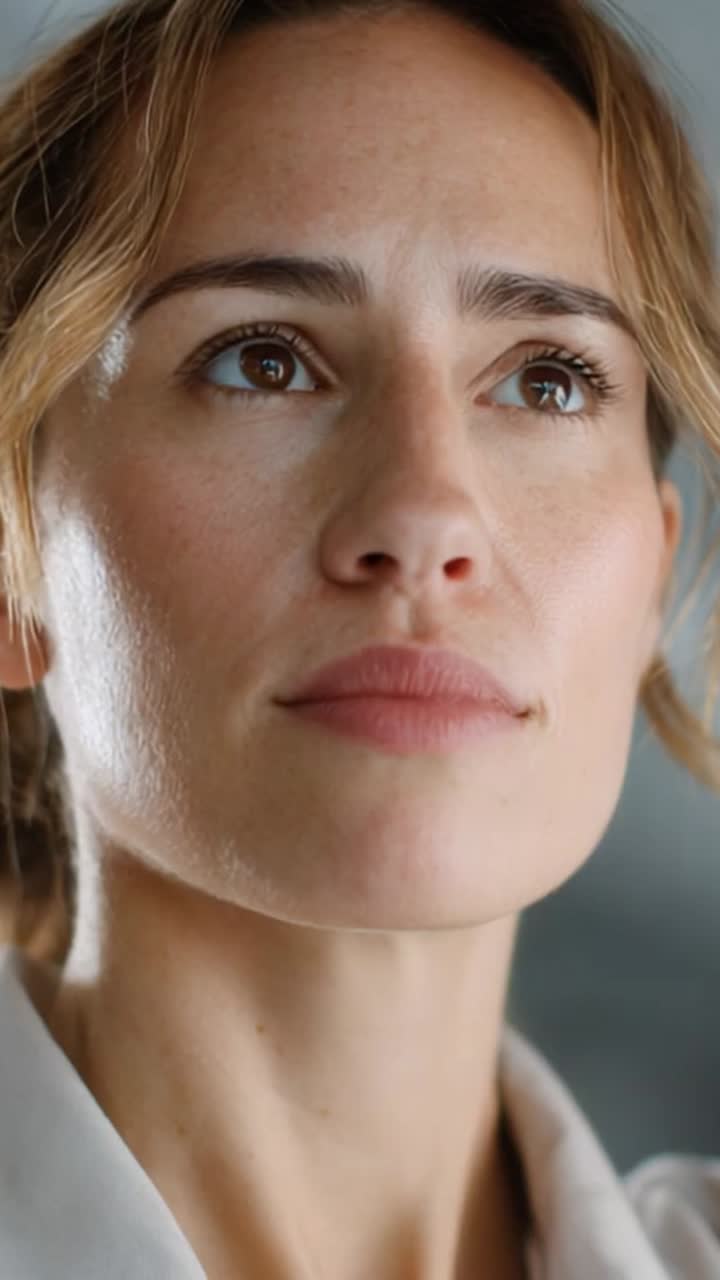 Thoughtful Woman Reflecting on Life, Captured in Close-Up Frames Showing Depth and Emotions, Highlighting Her Expressions and Introspective Nature