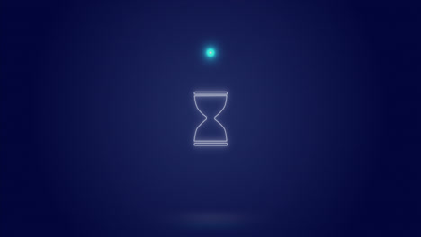 animation of processing circle and hourglass over navy background