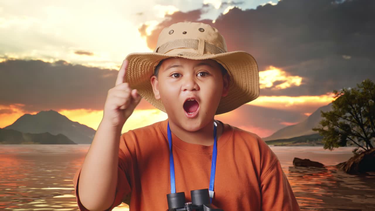 Child Explorer at Sunset