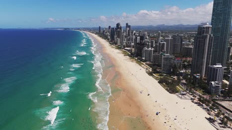 seaside resorts and luxurious apartments in gold coast city. aerial