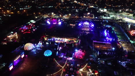 music festival at night. aerial shot. drone. asuncion