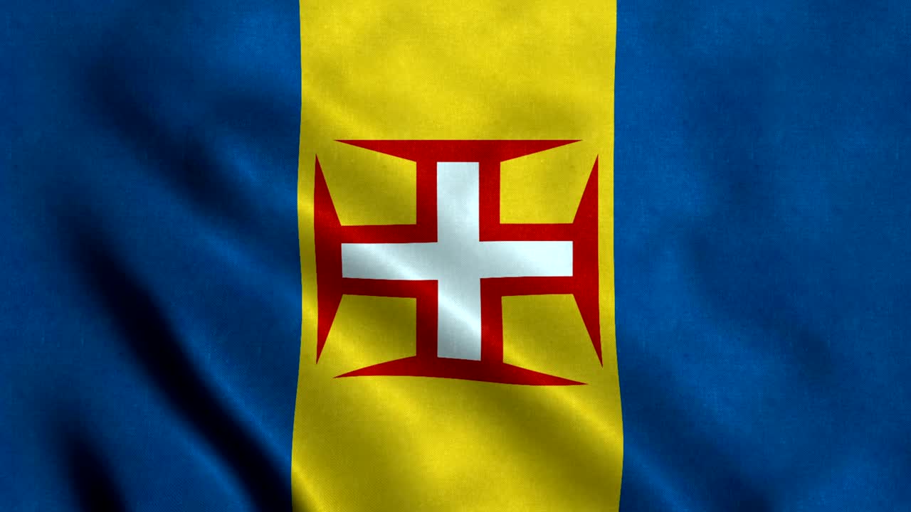 4K plynule opakovatelná vlajka Madeiry.