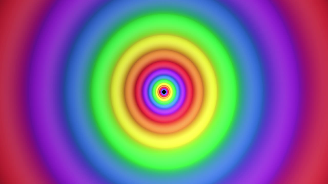 animación del patrón del círculo del arco iris moviéndose en un bucle sin costuras.