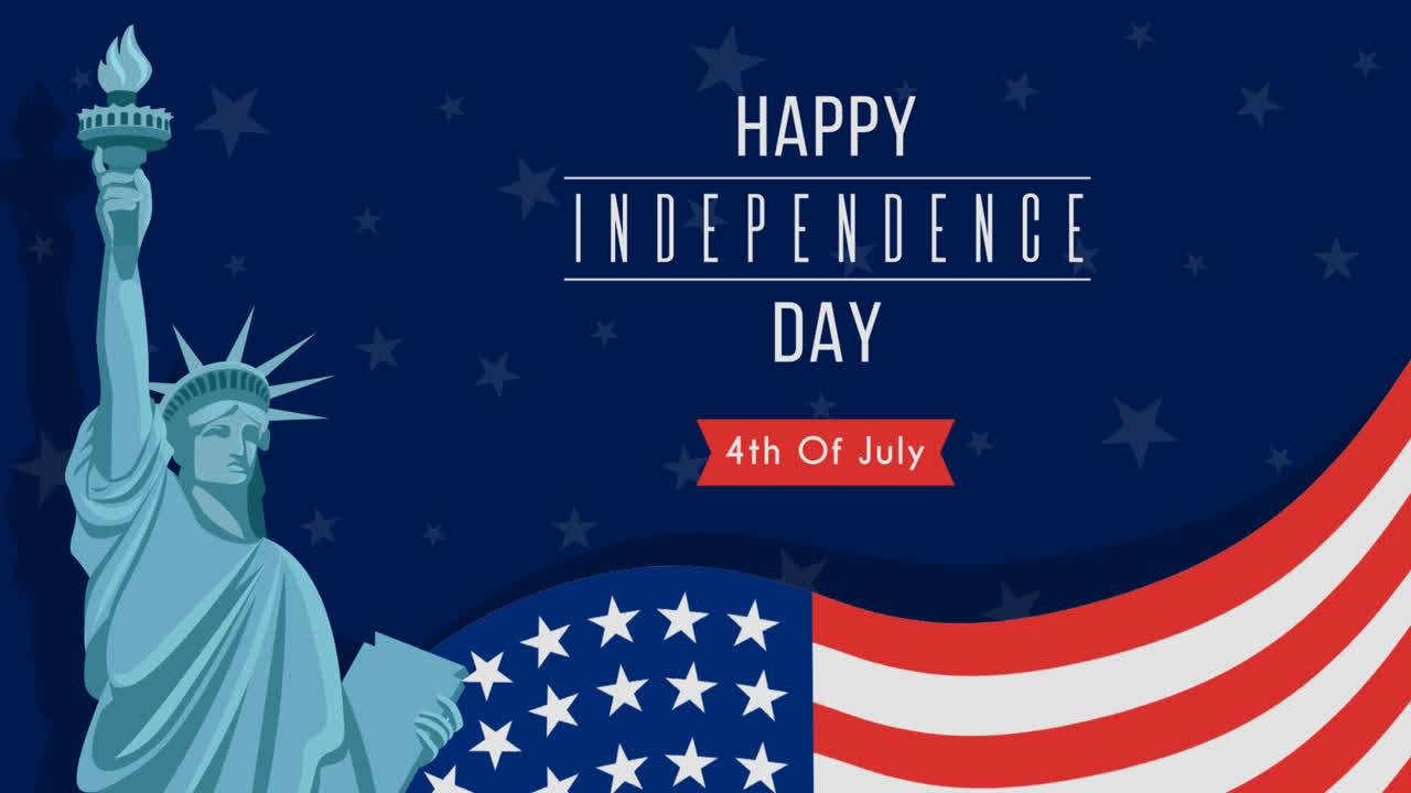 Motion Graphic of Independence day flat design theme