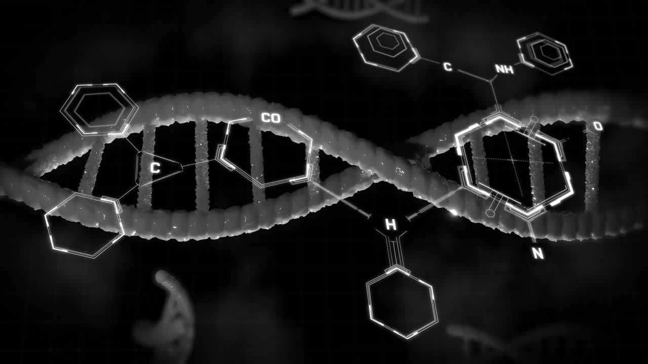dna 가닥 스핀링을 통해 과학 데이터 처리의 애니메이션