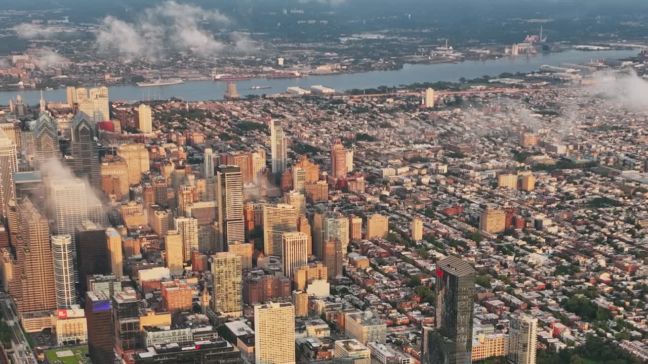 Vibrant aerial view of Philadelphia showcasing urban landscape