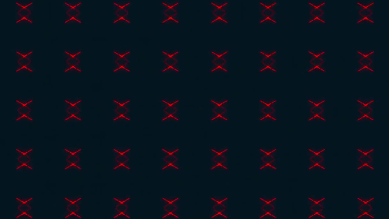 animación de movimiento retro hipnótico de múltiples filas de formas rojas abstractas