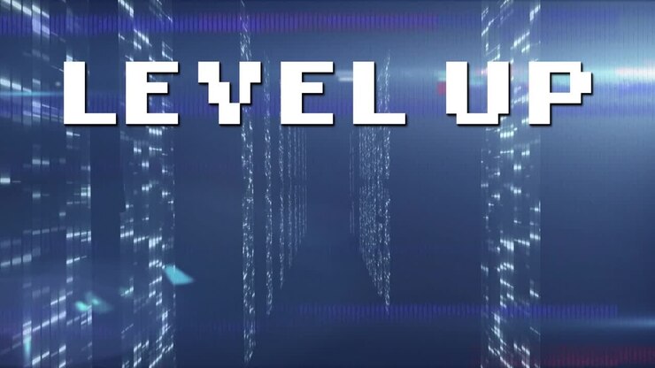Animation of numbers changing and data processing over glowing light over grid on purple background