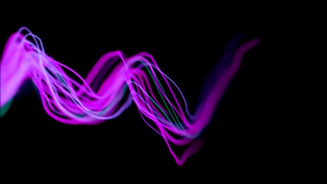 rayas de neón abstractas bailan a través del marco.