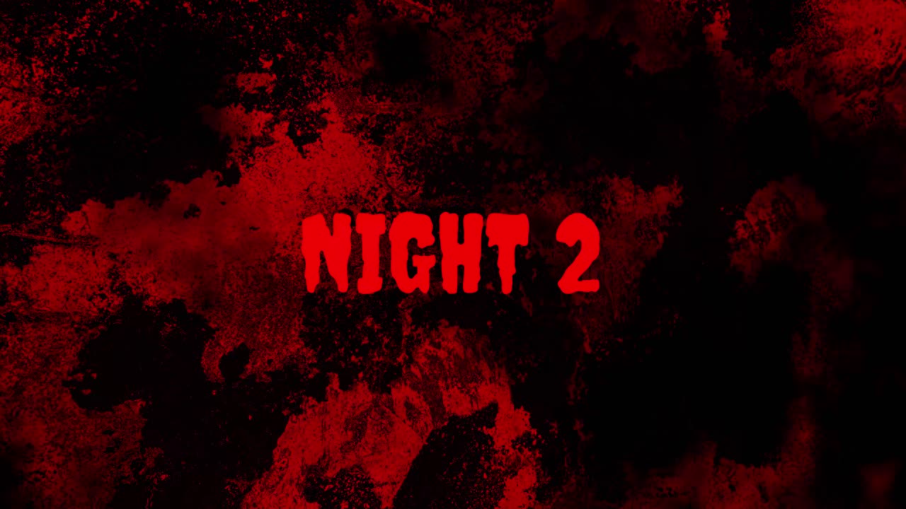 Animated 'Night 2' Text with Dripping Blood Splatter Background