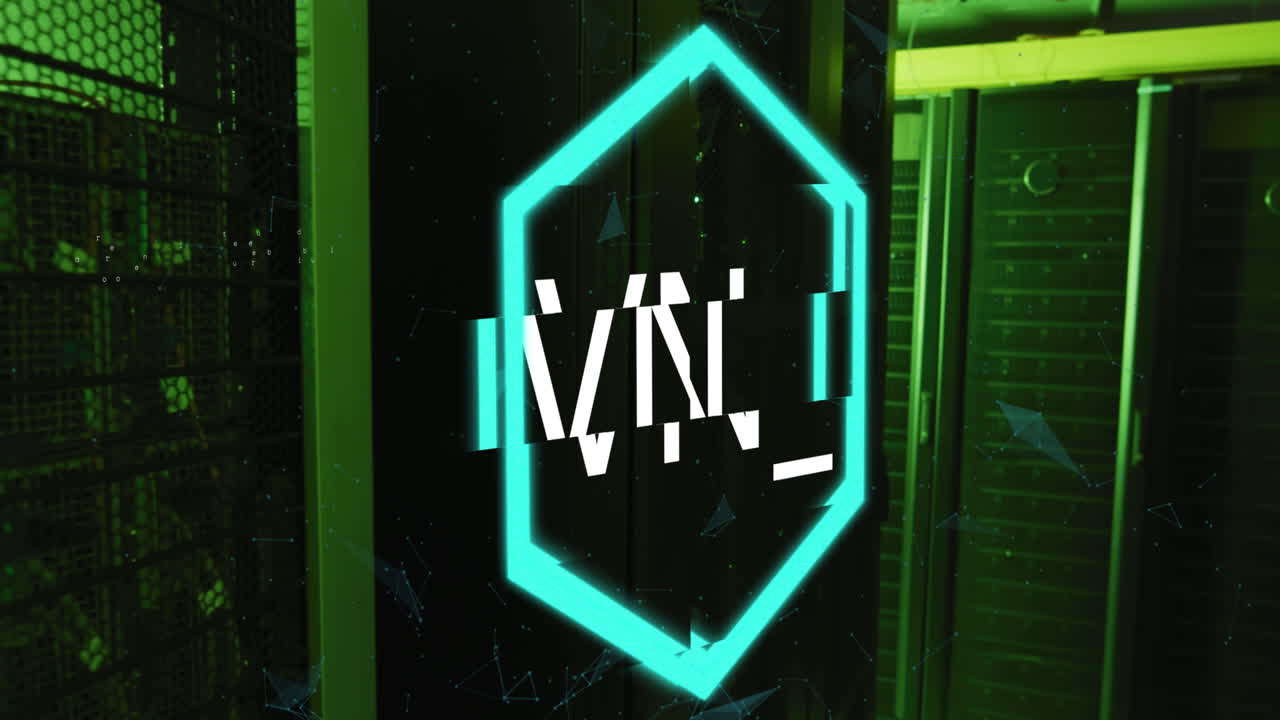 컴퓨터 서버를 통해 nft 텍스트 및 데이터 처리의 애니메이션