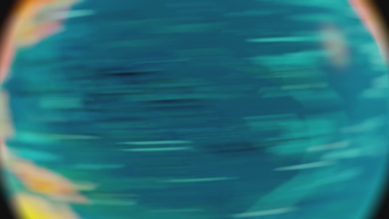 rotación rápida colorido globo terrestre brillante en el fondo negro. bucle visual.