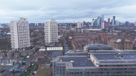 looking north from stockwell towards the highrise apartment buildings in vauxhall