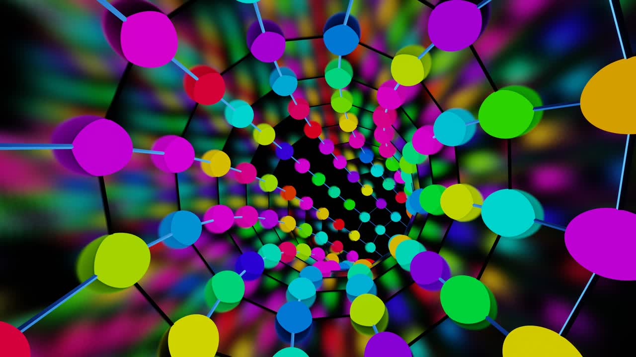 un brillante túnel festivo de globos relámpagos.