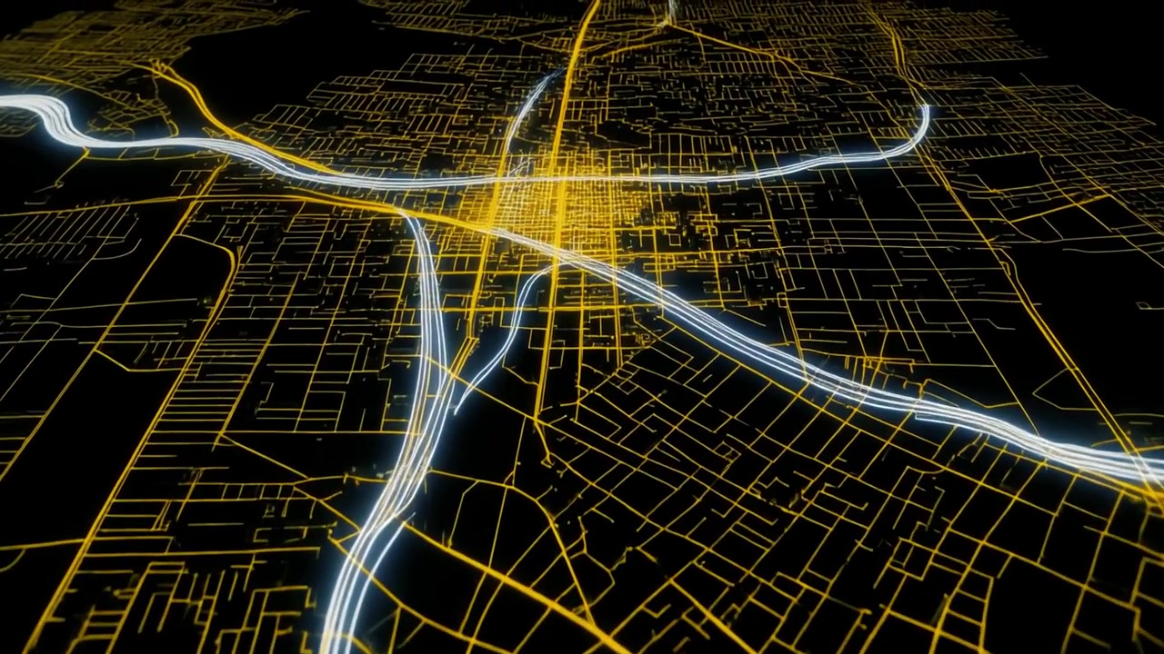 Digital Map Visualization of City Traffic Flow and Infrastructure