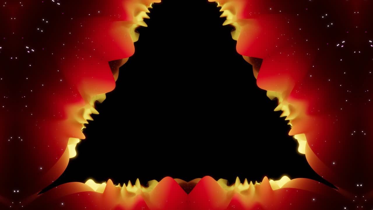 추상적인 대칭 3d 구조와 루프 애니메이션, 부드러운 빨간색 노란색 그라디언트, 추상적인 프랙탈 파동과 함께 칼레도스코프 효과, 3d 패턴과 함께 아름다운 추상적인 배경.