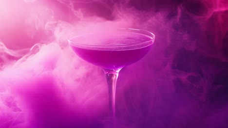 purple cocktail with smoke