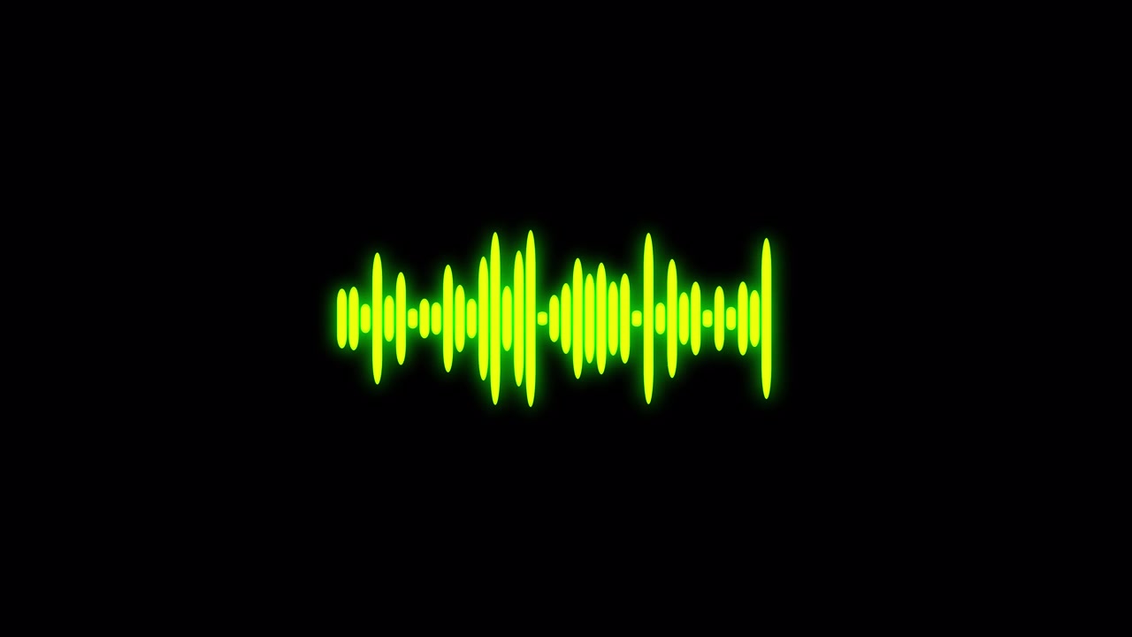 Dynamic Neon Green Audio Waveform Equalizer on Black Background