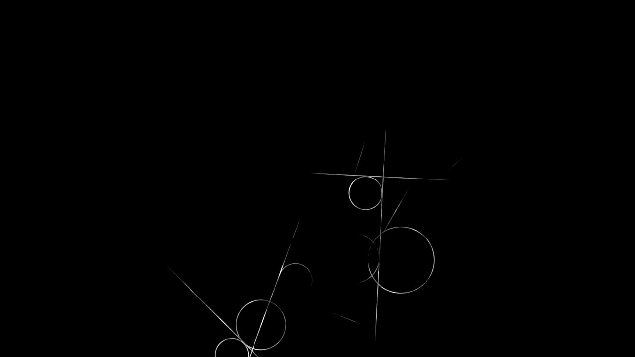 수학에서 과학적 기하학적 패턴을 가진 루프 전환 애니메이션 - 수학과 교육 배경 - 원과 선