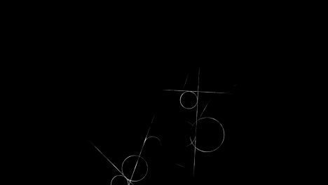 animación de bucle de transición con patrones geométricos científicos en matemáticas. matemáticas y antecedentes educativos. círculo y línea.