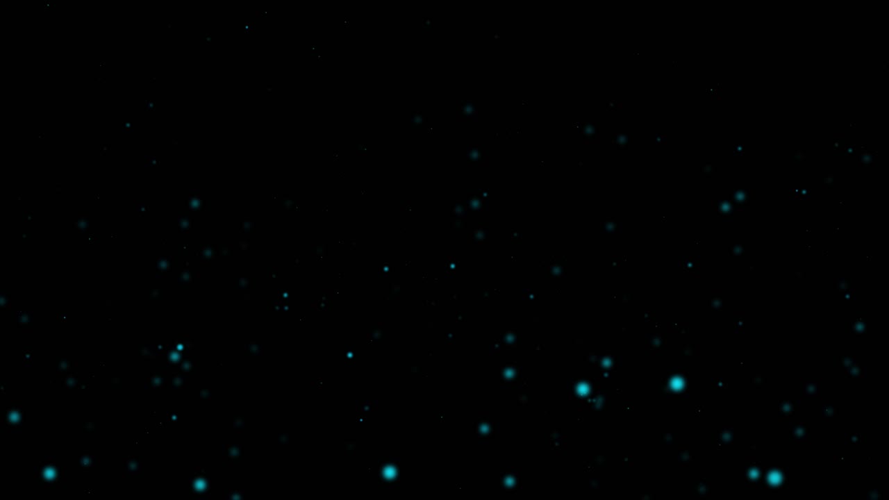 Ethereal Blue Dust Particles Floating on Black Background