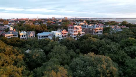 aerial-push-over-battery-park-in-charleston-sc,-south-carolina