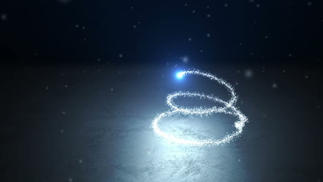 seamless shooting star forming christmas tree and message in japanese