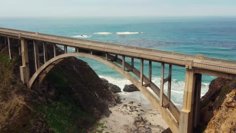 aerial footage of big sur and rocky creek bridge in california