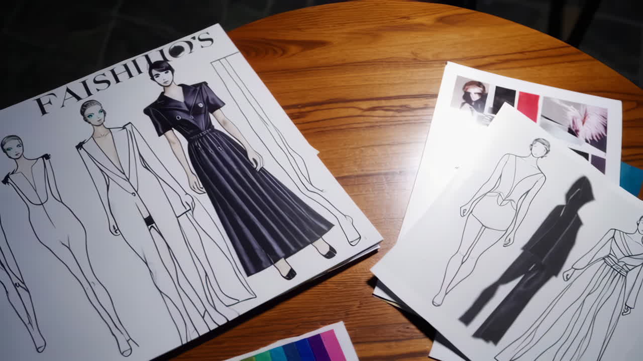Fashion Design Sketches and Mood Board