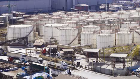 oil tanks at sea port.