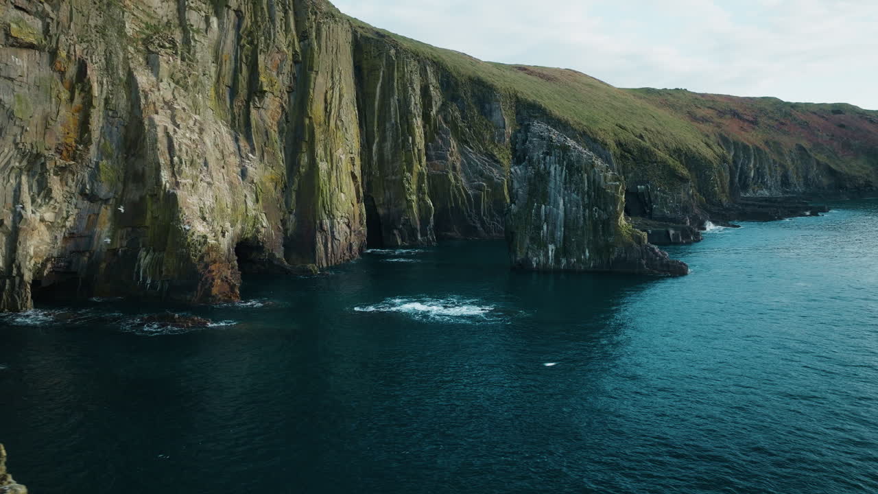Drone shot of Old Head of Kinsale cliffs, County Cork, Ireland 06