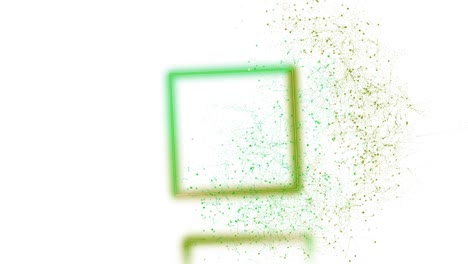 video 4k de 5 en 1 cuadrados de colores giratorios con pequeñas partículas en fondo blanco.