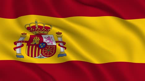 bandera española animación ondulante suave sin costuras. maravillosa bandera de españa con pliegues. símbolo del reino de españa