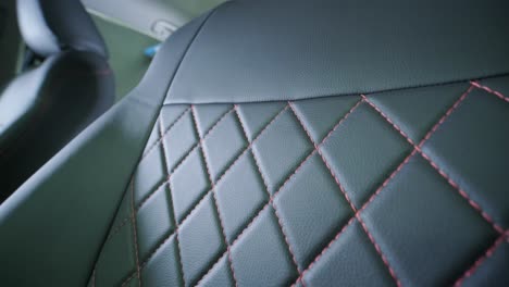 black leather seat covers in the car. beautiful leather car interior design. luxury leather seats in the car.