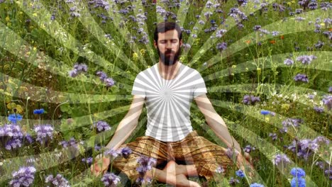 front view of a man meditating