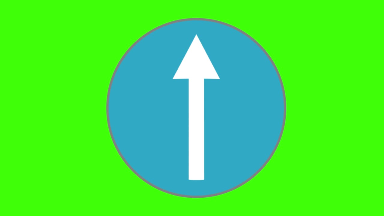 Green screen , road signs icon , ahead only