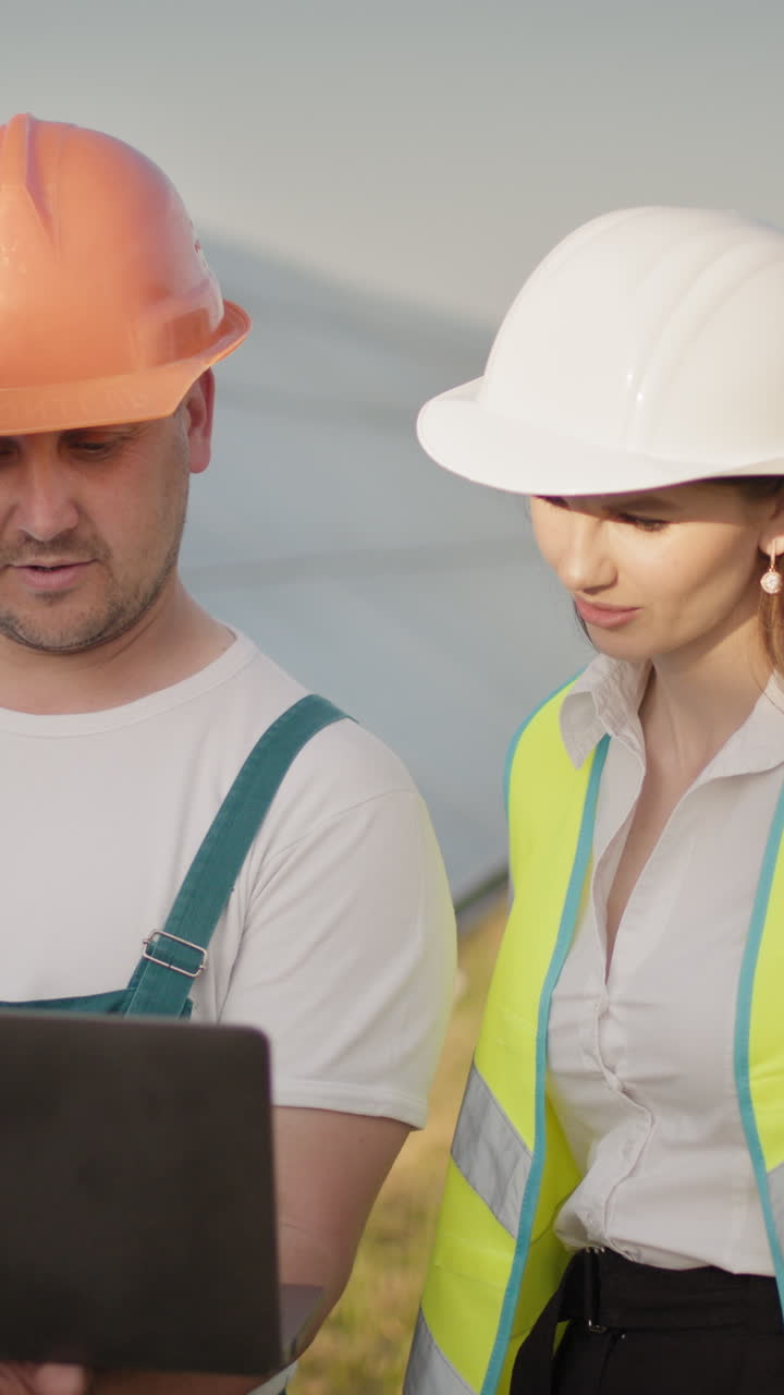 Female engineer at solar plant