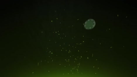 animación de chispas de fuego digitales y clip de juego moviéndose en bucle sin costuras en fondo negro