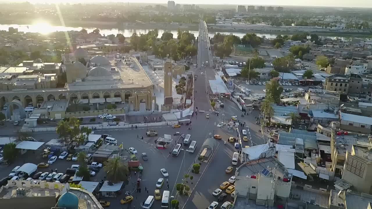 Aerial View of Abu Hanifa Mosque in Baghdad, Iraq