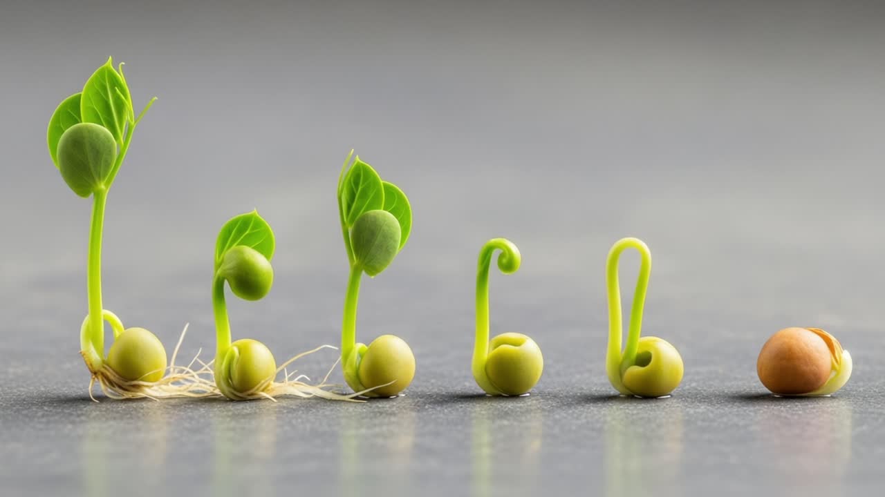 The Growth Stages of Seedlings: An Insight into the Evolution from Seed to Sprout, Highlighting the Transformation of New Life in Nature